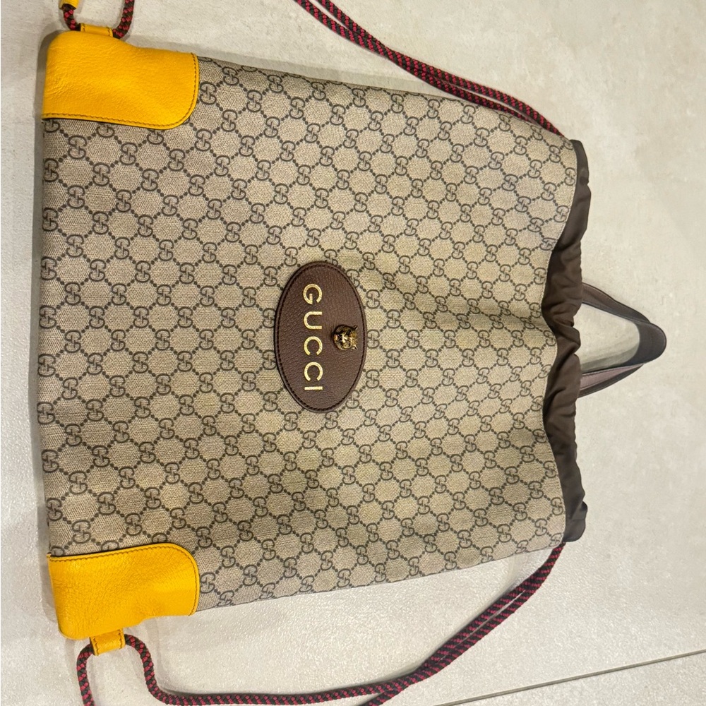 Gucci Beige and Yellow Backpack